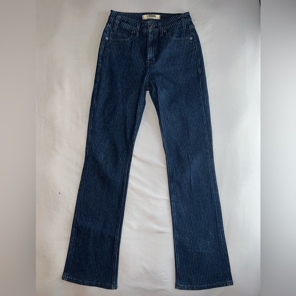 Rock&Roll Denim - Rock&Roll Stripped Dark Blue Denim Bootcut Jeans